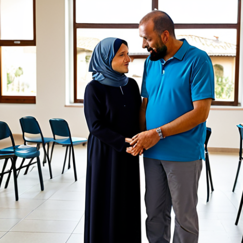 Home 19 **
"A mediation session in a bright, modern community center in Italy. A facilitator is guiding a conversation between a victim (woman in her 40s, wearing a modest dress) and an offender (man in his 30s, wearing casual but respectful clothing). The scene exudes hope and reconciliation, with soft lighting and a focus on empathetic expressions. Background includes community members looking on supportively. Safe for work, appropriate content, fully clothed, professional setting, perfect anatomy, natural pose, modest attire, family-friendly."
**