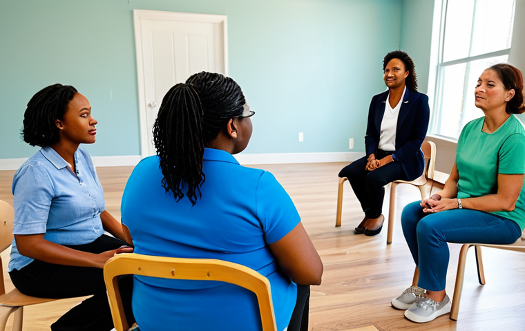 **
"A mediator facilitating a restorative justice circle in a bright, modern community center, fully clothed, appropriate attire, safe for work, perfect anatomy, natural proportions, family-friendly. Participants are engaged in respectful dialogue. The room is decorated with calming colors and natural light. Professional photo, high quality."
**